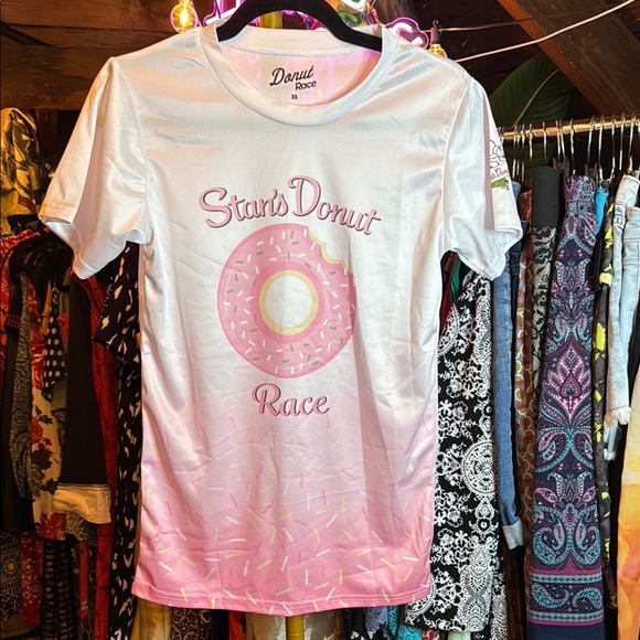 donut race Tops - Women's Pink T-Shirt